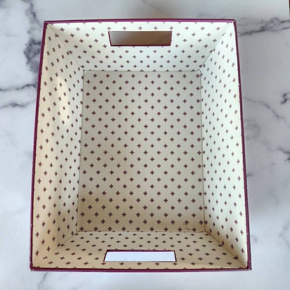 HOM burgundy basket sturdy cardboard organizer storage